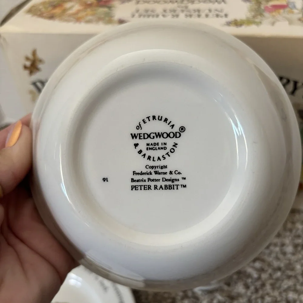 Vintage Wedgwood Peter Rabbit Nursery Set in Box – Beatrix Potter Plate Bowl Mug